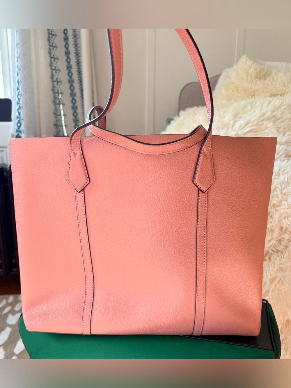 Tory Burch Perry Triple-Compartment Tote Bag in Soft Pink - Pebbled Leather - Picture 2 of 6